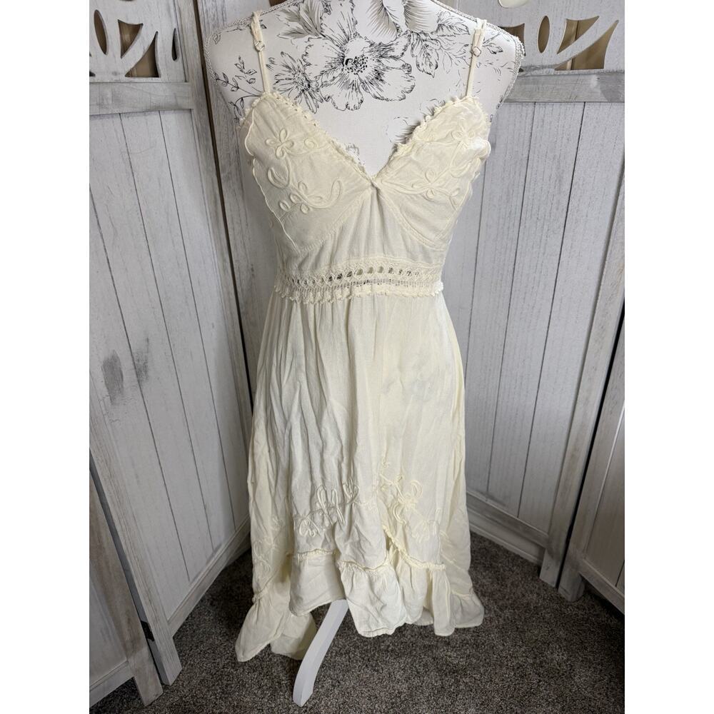 SCULLY Dress Bohemian Cream Lolita Fairycore Boho Hippie Size Medium